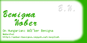 benigna wober business card